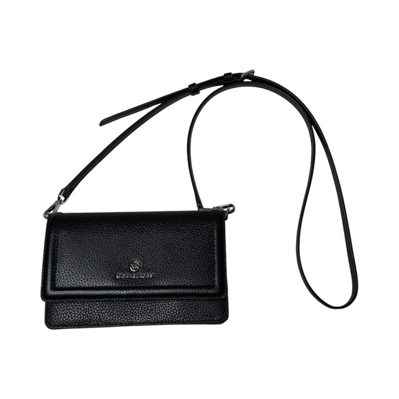 Michael Kors Jet Set Charm Small Leather Phone Crossbody Bag Black NWT - Picture 6 of 15
